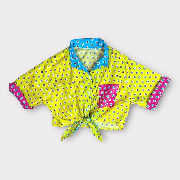 Vintage Adrienne Vittadini Tie-Front Crop Top & Sarong Set - Picture 12 of 13